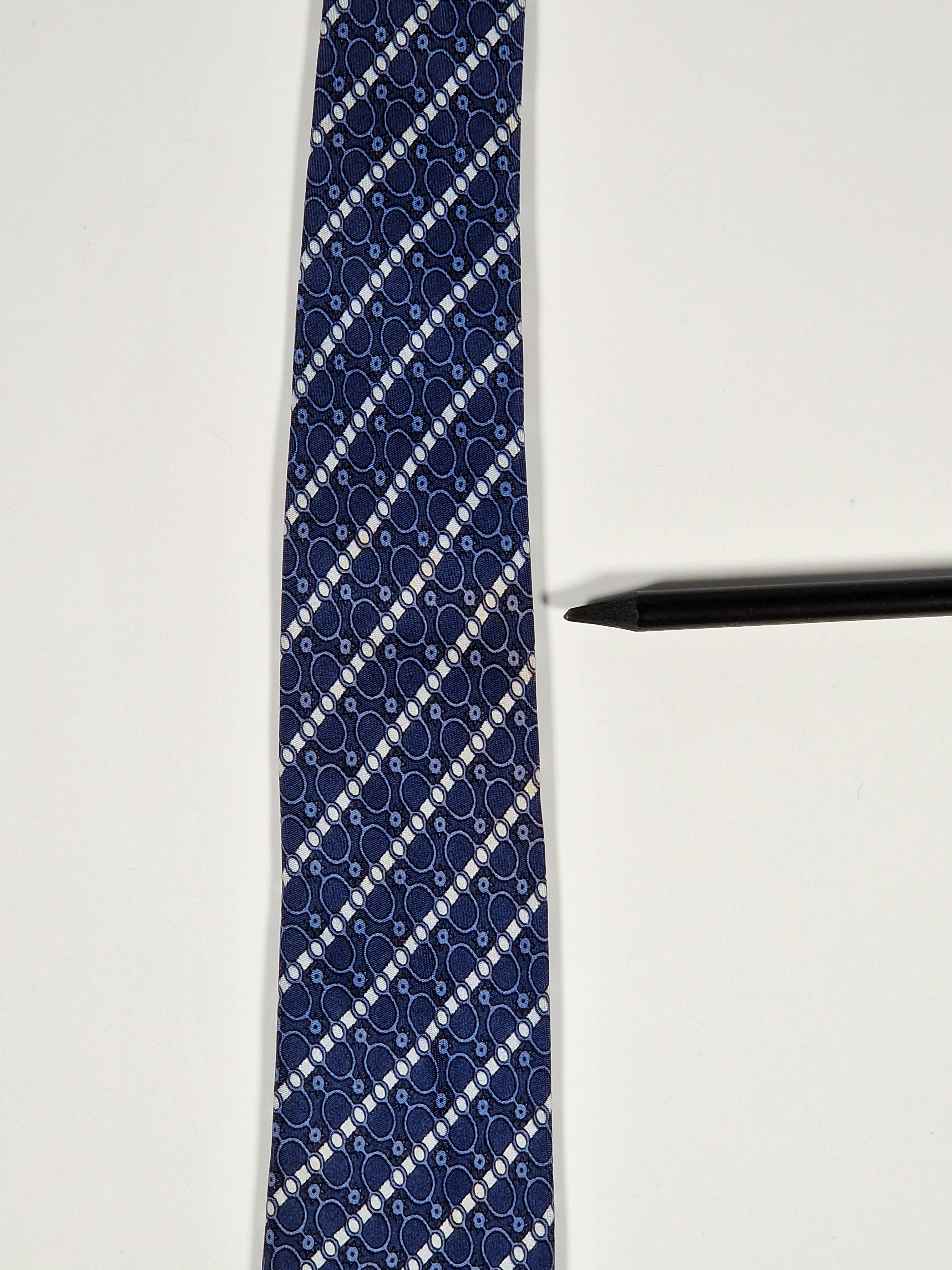 Hermés blue vintage silk tie 764 UA