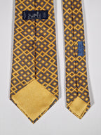 Hermès silk tie yellow geometric pattern 7656 TA