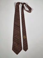 007662 Hermès tie blue geometrical pattern 7662 TA