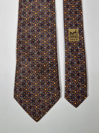 007662 Hermès tie blue geometrical pattern 7662 TA
