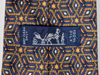 007662 Hermès tie blue geometrical pattern 7662 TA