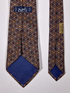 007662 Hermès tie blue geometrical pattern 7662 TA