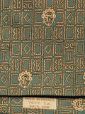 Hermès silk tie green ethnical pattern 7677TA