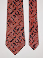 007684 Hermès tie red etnical pattern 7684 TA
