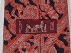 007684 Hermès tie red etnical pattern 7684 TA
