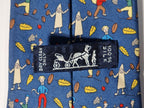 007688 Hermès tie blue whimsical wine harvest 7688 OA