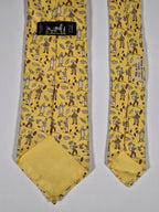 Hermès silk tie yellow wine harvest pattern 7688 OA
