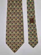 Hermès silk tie green flower in pots pattern 7692 OA