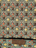Hermès silk tie green flower in pots pattern 7692 OA