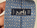 Hermès silk tie blue flower pattern 7701 OA