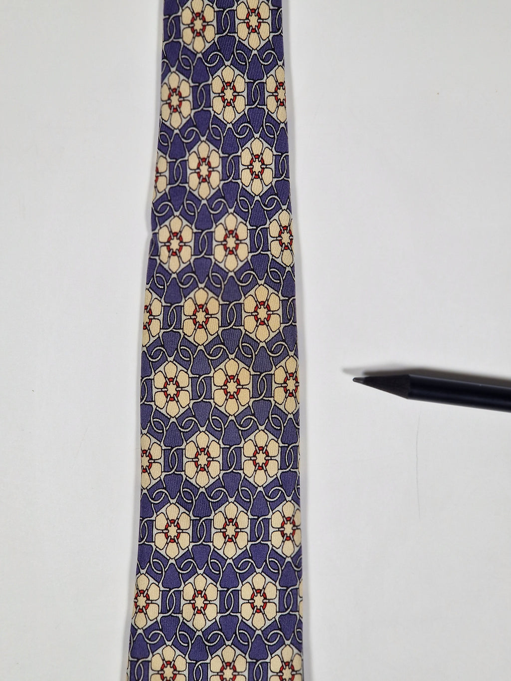 007707 Hermès tie blue equestrian pattern 7707 OA