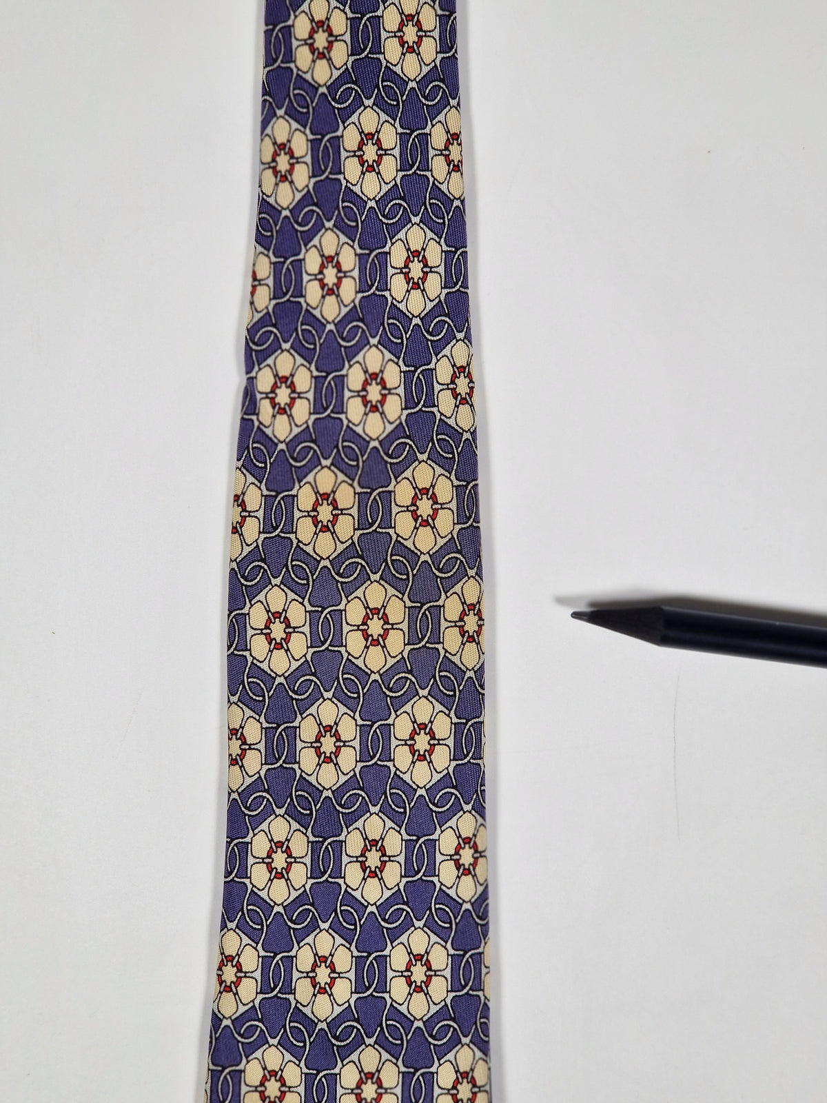 007707 Hermès tie blue equestrian pattern 7707 OA