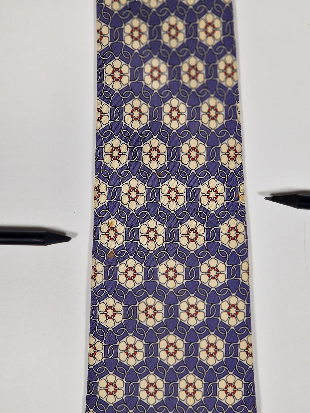 007707 Hermès tie blue equestrian pattern 7707 OA
