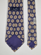 007707 Hermès tie blue equestrian pattern 7707 OA