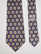 007707 Hermès tie blue equestrian pattern 7707 OA