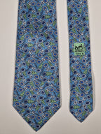 Hermès silk tie blue flower pattern Hermès 7710 OA tie blue