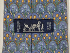 007719 Hermès tie blue flower pattern 7719 OA