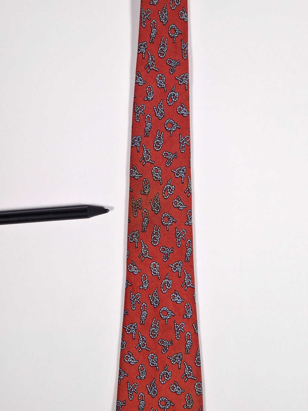 000771 Hermès tie red knot pattern 771 UA