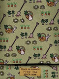 007720 Hermès silk tie green whimsical garden pattern 7720 OA