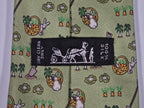 007720 Hermès silk tie green whimsical garden pattern 7720 OA