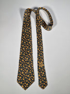 Hermès silk tie grey timber 7734 OA