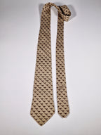 Hermès silk tie brown duck pattern 7739 OA
