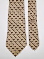 Hermès silk tie brown duck pattern 7739 OA