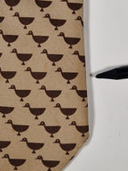 Hermès silk tie brown duck pattern 7739 OA