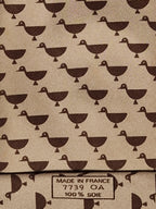 Hermès silk tie brown duck pattern 7739 OA
