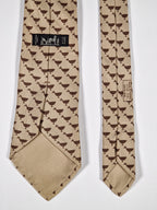 Hermès silk tie brown duck pattern 7739 OA