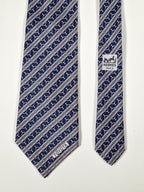 Hermès silk tie Blue and grey Equestrian Toyota Hermès 773 UA tie
