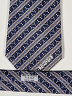 Hermès silk tie Blue and grey Equestrian Toyota Hermès 773 UA tie