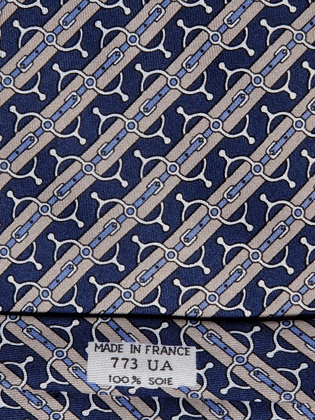 Hermès silk tie Blue and grey Equestrian Toyota Hermès 773 UA tie