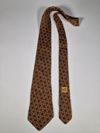 Hermés silk tie green flower pattern 7745 OA with box Box