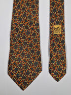 Hermés silk tie green flower pattern 7745 OA with box Box