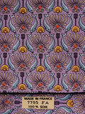 Hermès silk tie purple Poseidons trident and dolphins pattern 7755 FA