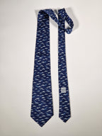007762 Hermès tie blue aeroplanes 7762 FA
