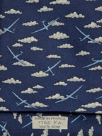 007762 Hermès tie blue aeroplanes 7762 FA