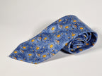 Hermès silk tie blue UFO Spaceship and stars 7777 FA