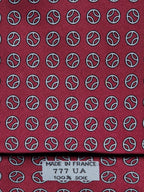 Hermès silk tie red tennisball pattern 777 UA