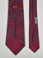 Hermès silk tie red tennisball pattern 777 UA
