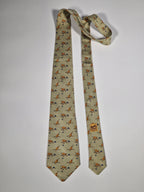 007784 Hermès tie beige puppy and star pattern 7784 FA