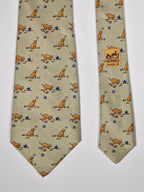 007784 Hermès tie beige puppy and star pattern 7784 FA