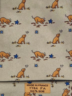 007784 Hermès tie beige puppy and star pattern 7784 FA