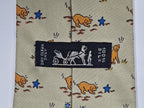 007784 Hermès tie beige puppy and star pattern 7784 FA