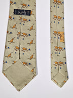 007784 Hermès tie beige puppy and star pattern 7784 FA