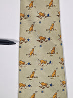 007784 Hermès tie beige puppy and star pattern 7784 FA