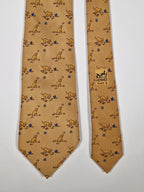 007784 Hermès tie brown dog pattern 7784 FA