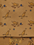 007784 Hermès tie brown dog pattern 7784 FA