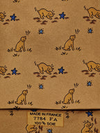 007784 Hermès tie brown dog pattern 7784 FA